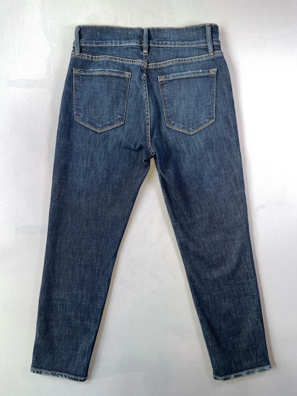Frame Le Garçon Crop Dark Denim Slightly Distressed Jeans Size 26 - Picture 4 of 12